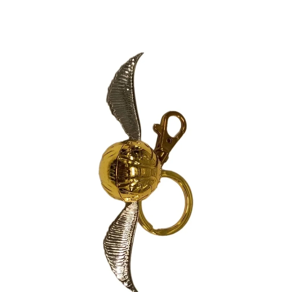 Harry Potter Golden Snitch Keychain Silvertone & Goldtone Keyring Purse Bag Clip